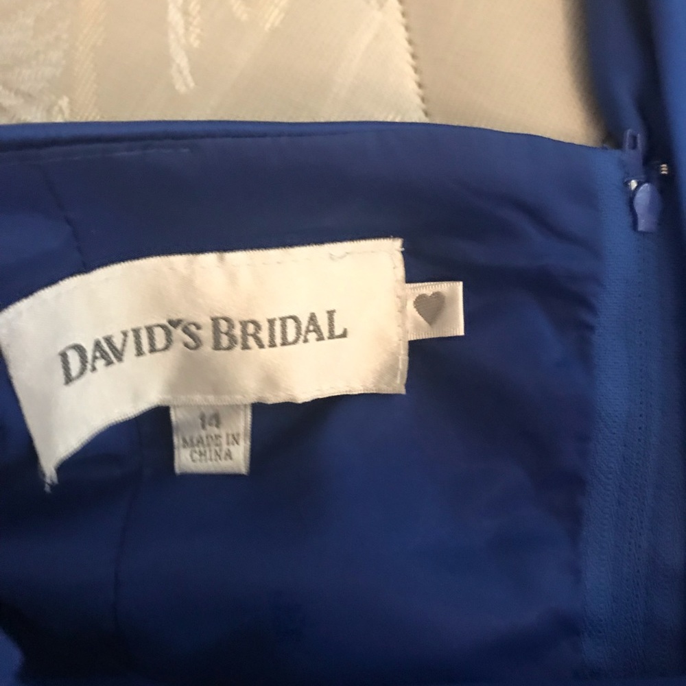 David’s Bridal Floor length one shoulder satin bridesmaid dress - Picture 5 of 7